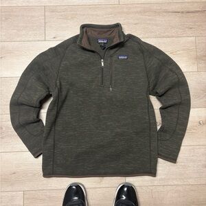Patagonia Men’s better sweater 1/4 zip fleece pullover-dark walnut